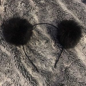 Fuzzy pompom headband